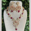 Amoliya Jewels Gold Plated Kundan And Austrain Stone Necklace Set