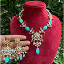 Amoliya Jewels Gold Plated Kundan And Austrain Stone Necklace Set