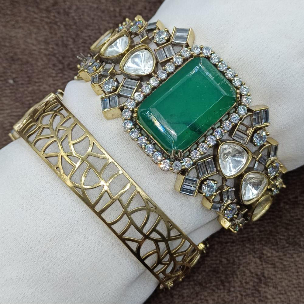 Amoliya Jewels Gold Plated Kundan Stone Kada