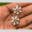 Amoliya Jewels Gold Plated Polki Kundan Stud Earrings