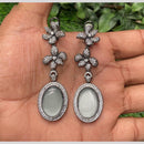 Amoliya Jewels Black Plated Austrain Stone Dangler Earrings