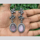 Amoliya Jewels Black Plated Austrain Stone Dangler Earrings