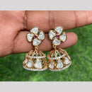 Amoliya Jewels Gold Plated Polki Kundan Jhumki Earrings