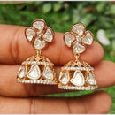 Amoliya Jewels Gold Plated Polki Kundan Jhumki Earrings