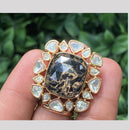 Amoliya Jewels Gold Plated Polki Kundan Rings