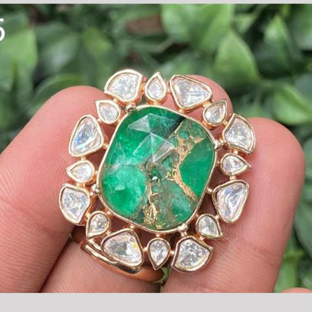 Amoliya Jewels Gold Plated Polki Kundan Rings