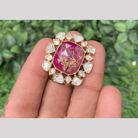 Amoliya Jewels Gold Plated Polki Kundan Rings