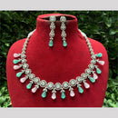 Amoliya Jewels Silver Plated American Daimonds Necklace Set