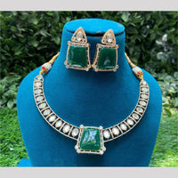 Amoliya Jewels Gold Plated Kundan Necklace Set 