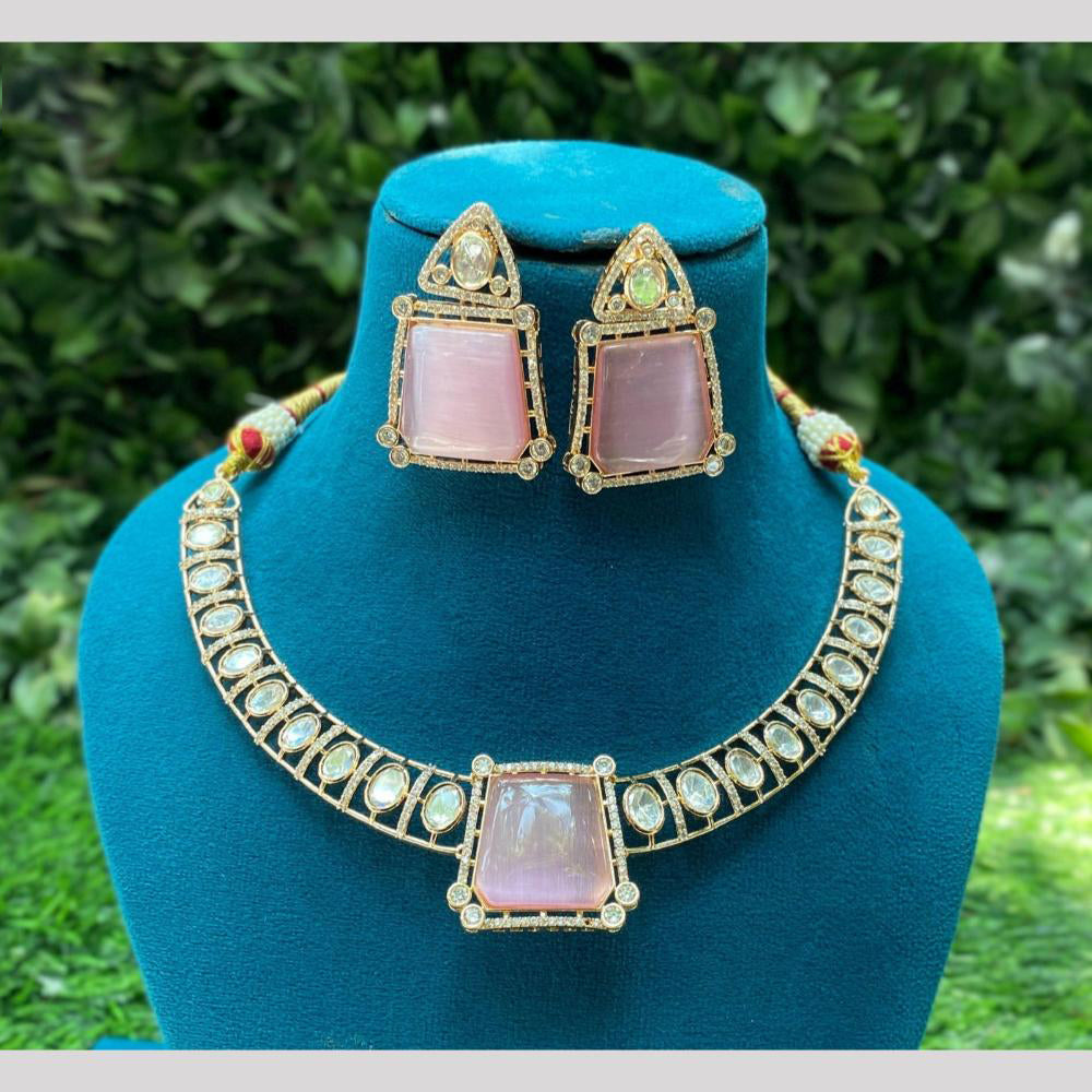 Amoliya Jewels Gold Plated Kundan Necklace Set