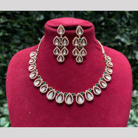 Amoliya Jewels Gold Plated Kundan Necklace Set 