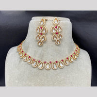 Amoliya Jewels Gold Plated Kundan Necklace Set