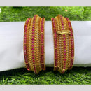 Amoliya Jewels Gold Plated Pota Stone Bangle Set 