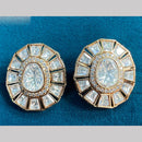 Amoliya Jewels Gold Plated Polki Kundan Stud Earrings