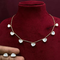 Amoliya Jewels Gold Plated Polki Kundan Necklace Set