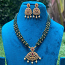 Amoliya Jewels Gold Plated Pota Stone Necklace Set