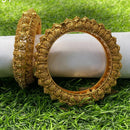 Amoliya Jewels Gold Plated Pearls Openable Bangles Set