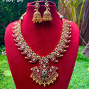 Amoliya Jewels Gold Plated Pota Stone Necklace Set