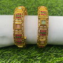 Amoliya Jewels Gold Plated Pota Stone Bangle Set