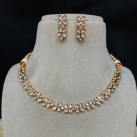 Amoliya Jewels Gold Plated Polki Kundan Necklace Set