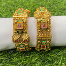 Amoliya Jewels Gold Plated Pota Stone Openable Bangle Set