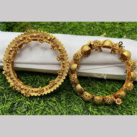 Amoliya Jewels Gold Plated Pota Stone Openable Bangle Set