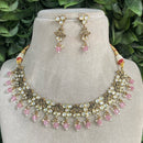 Amoliya Jewels Gold Plated Polki Kundan And Beads Necklace Set