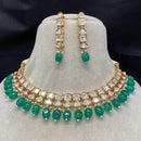 Amoliya Jewels Gold Plated Polki Kundan And Beads Necklace Set
