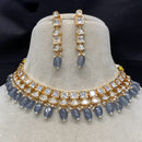 Amoliya Jewels Gold Plated Polki Kundan And Beads Necklace Set