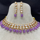 Amoliya Jewels Gold Plated Polki Kundan And Beads Necklace Set