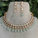 Amoliya Jewels Gold Plated Polki Kundan And Beads Necklace Set
