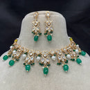 Amoliya Jewels Gold Plated Polki Kundan And Beads Necklace Set