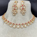Amoliya Jewels Gold Plated Polki Kundan Necklace Set