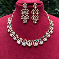 Amoliya Jewels Gold Plated Polki Kundan Necklace Set