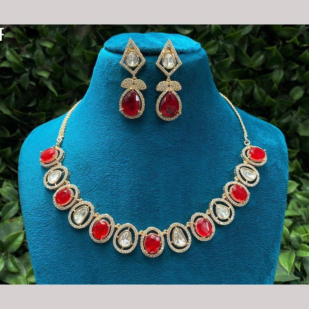 Amoliya Jewels Polki Kundan Necklace Set