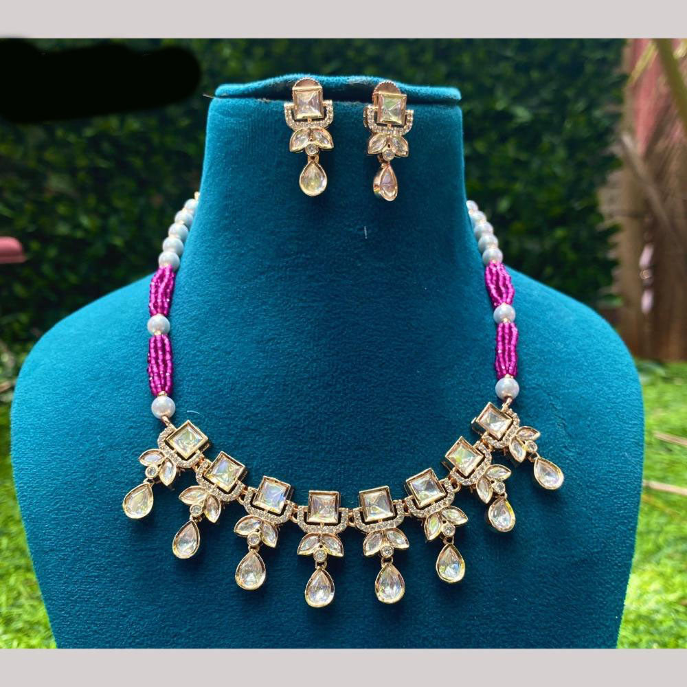 Amoliya Jewels Polki Kundan Necklace Set