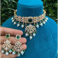 Amoliya Jewels Polki Kundan Choker Necklace Set