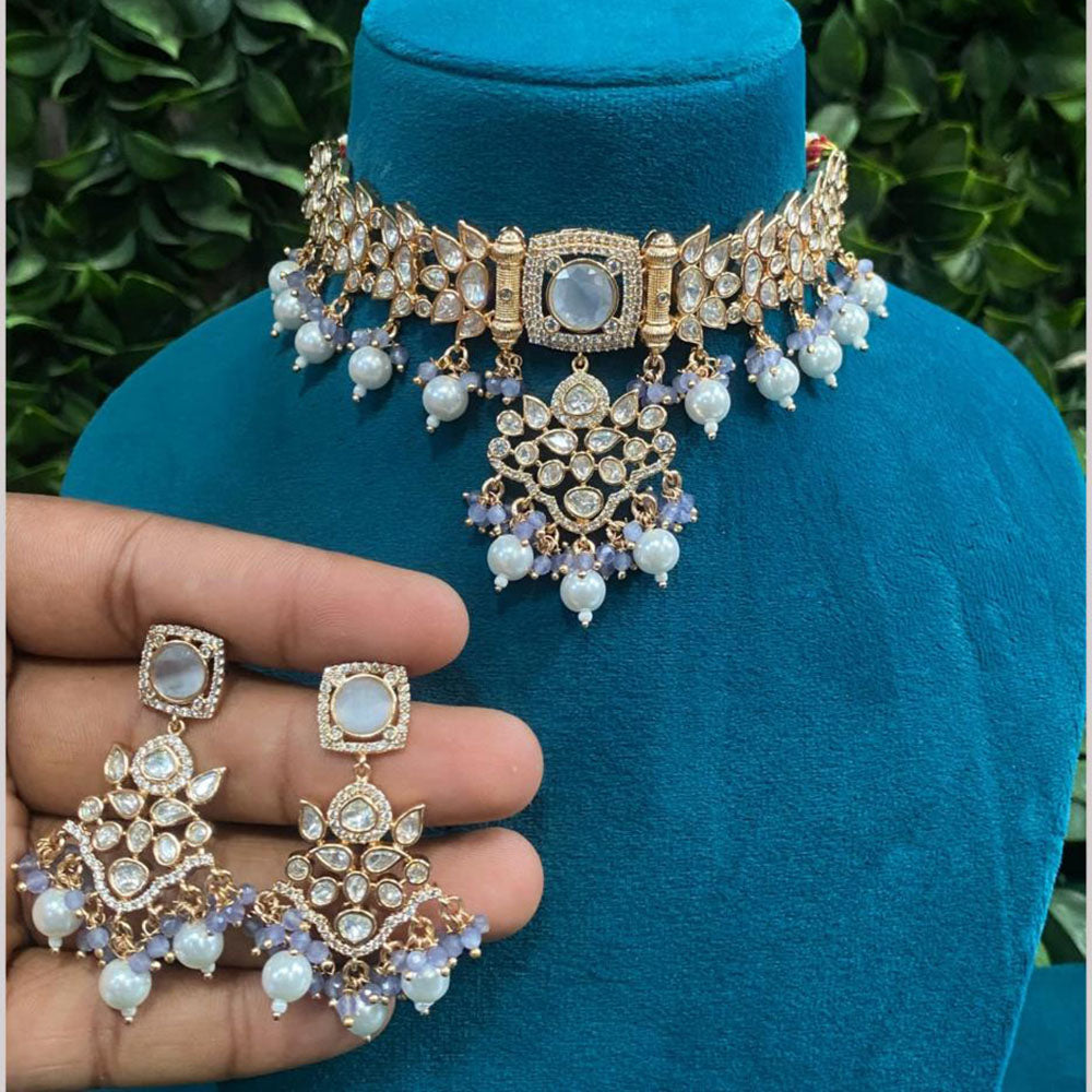 Amoliya Jewels Polki Kundan Choker Necklace Set