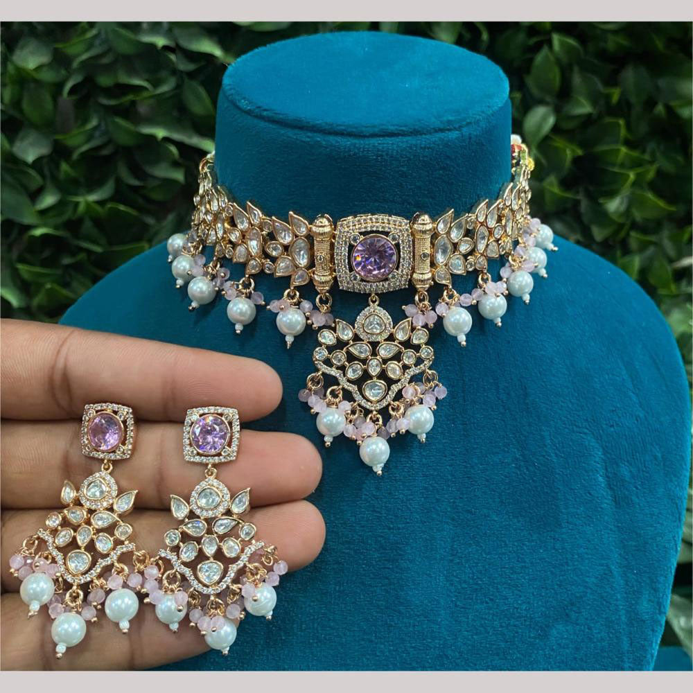 Amoliya Jewels Polki Kundan Choker Necklace Set