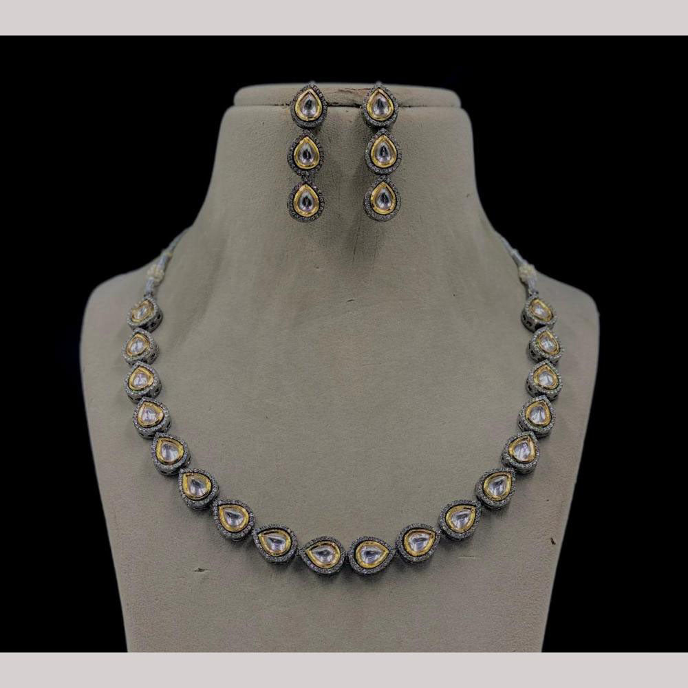 Amoliya Jewels 2 Tone Plated Kundan Necklace Set