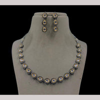 Amoliya Jewels 2 Tone Plated Kundan Necklace Set