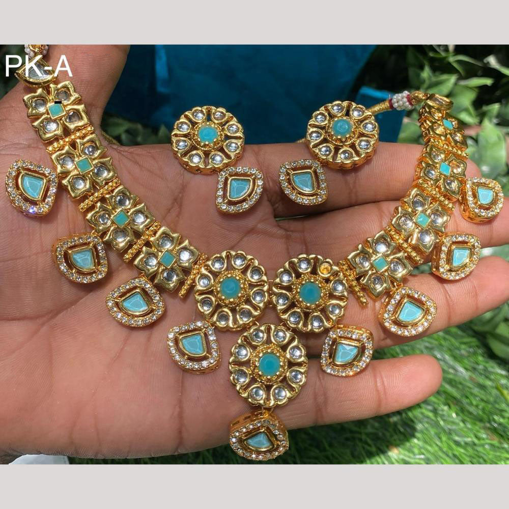 Amoliya Jewels Glamour Meets Grace Kundan And Austrain Stone Necklace Set