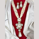 Amoliya Jewels  Divine Shine Austrain Stone And Pearls Necklace Set