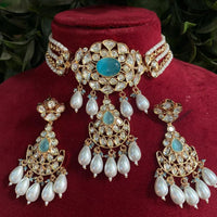 Amoliya Jewels Slay the Tradition Polki Kundan And Pearl  Signature Choker Necklace Set