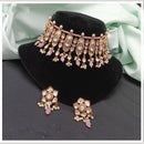 Amoliya Jewels  Ethnic Elegance Kundan And Pearl Choker Necklace Set 