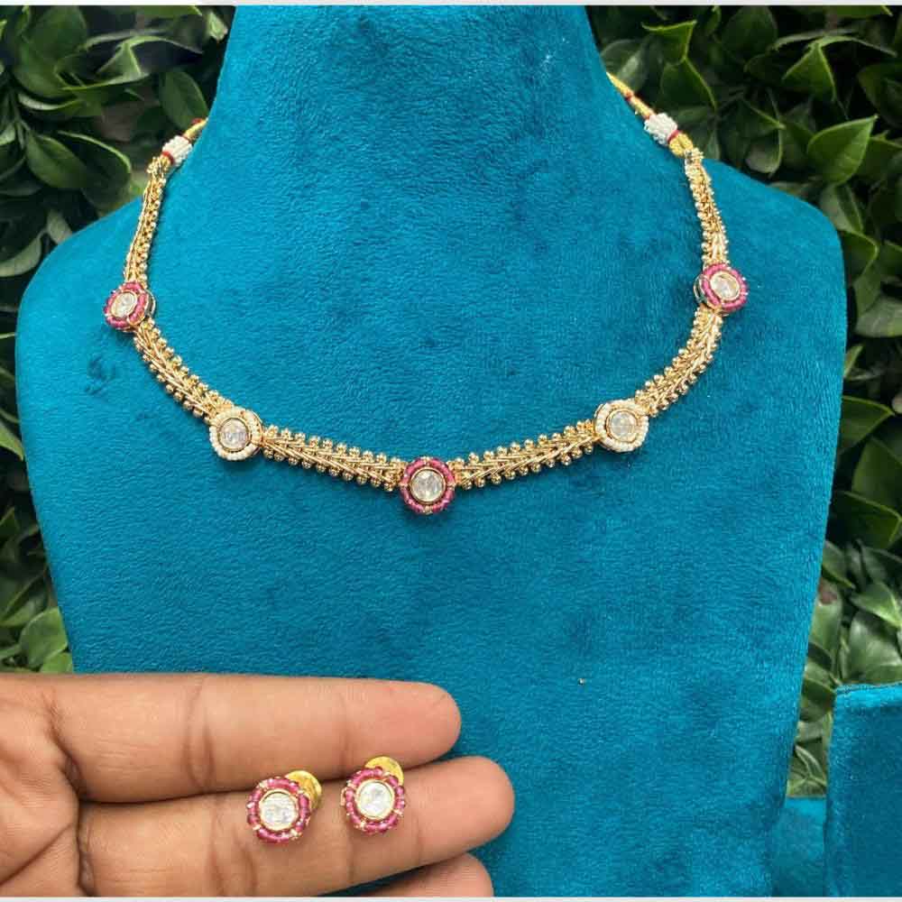 Amoliya Jewels Crystal Stone Necklace Set
