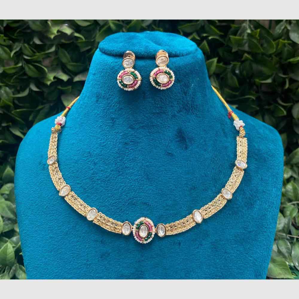 Amoliya Jewels Polki Kundan Necklace Set