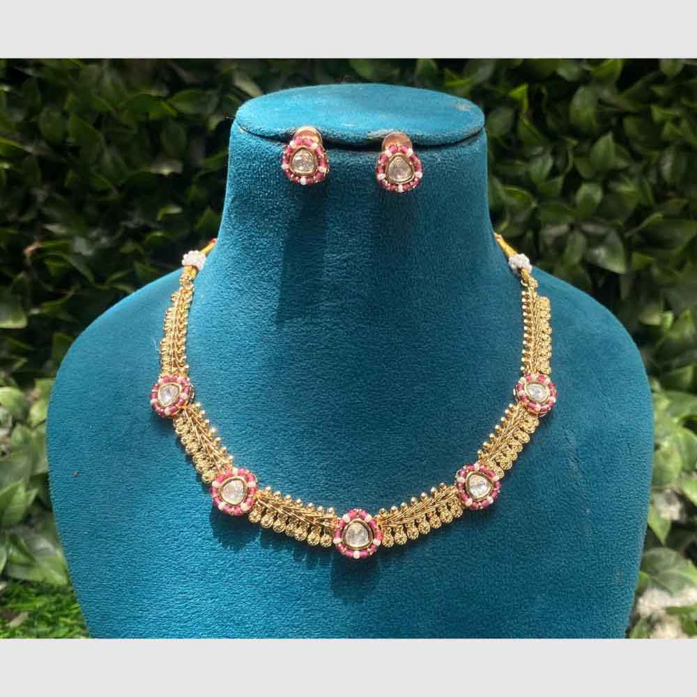 Amoliya Jewels Polki Kundan Necklace Set