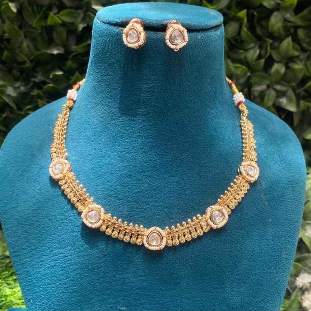 Amoliya Jewels Polki Kundan Necklace Set
