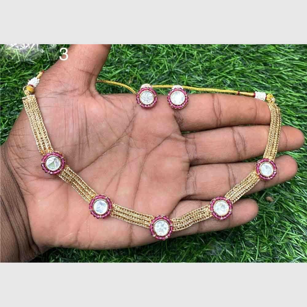 Amoliya Jewels Polki Kundan Necklace Set